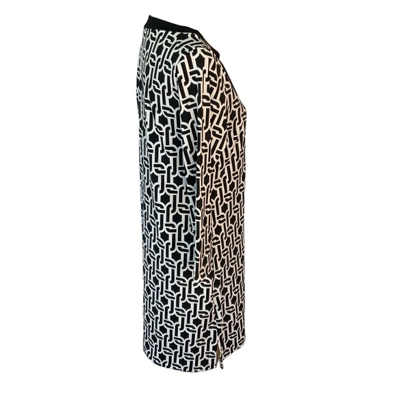 Lands' End Women’s Size Small Black White Lace Up Chest Geometric Dress - Picture 3 of 13